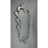 A 1950's Style Ornate Wall Mirror, 95cm High