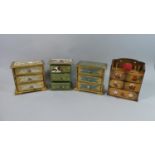 A Collection of Four 20th Century Jewellery Boxes Including Two Italian Gilt Decorated Three