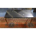 A Vintage Polished Stone Effect Coffee Table, 18cm Wide