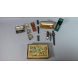 A Tray Containing Various Vintage Wrist Watches, Crucifix, Miniature Photoframes etc