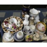 A Tray of Various Floral Pattern Ceramics to Include Coalport, Queen Anne, Royal Albert, Wedgwood