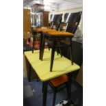 A Vintage Formica Topped Kitchen Table and Four Chairs
