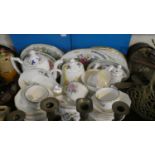 A Tray of Floral Coalport and Other Ceramics to Include Coffee Pots, Cream Jugs, Decorated Plates,