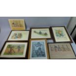 A Collection of Seven Various Louis Wain Cat Prints
