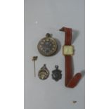 A Vintage Wrist Watch, Pocket Watch and Two Fobs