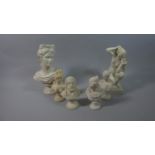 A Collection of Resin and Ceramic Classical Busts, The Tallest 27cm high
