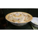 A Blush Ivory Crown Devon Toilet Bowl and Regal Ware Teapot, Spout AF