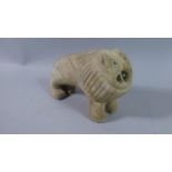 A Persian Carved Quartzite Study of a Lion, 25cm Long