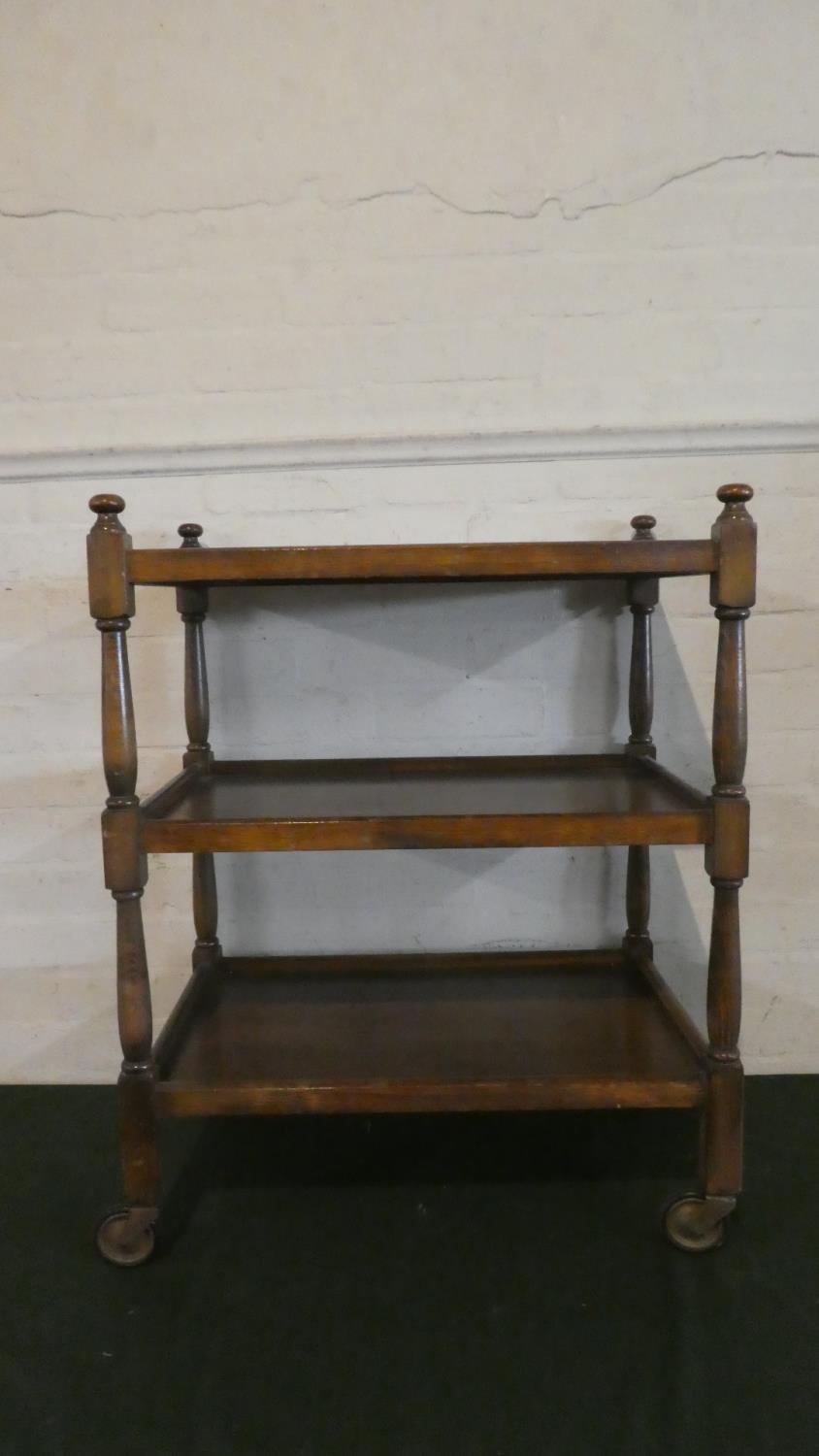 An Edwardian Oak Three Tier Trolley, 61cm Long