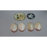 A Collection of Oval Cameo Disks etc