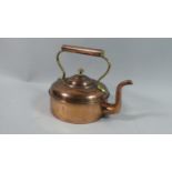 A Circular Copper and Brass Kettle, Stamped 3 to Base, 16cm Diameter
