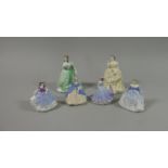 A Collection of Six Small Figurines to Include Coalport