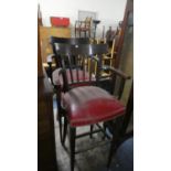 Two Tall Kitchen Bar Stools with Arm Rests