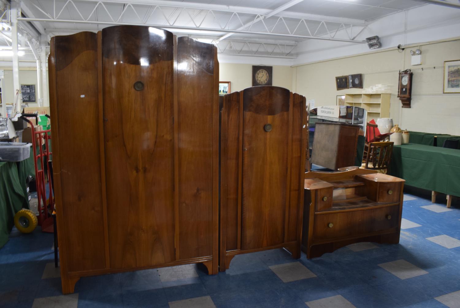 A 1950's Walnut Three Piece Bedroom Suite