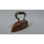 An Unusual Edwardian Copper and Brass Novelty Inkwell and Paperweight in the Form of a Flat Iron,