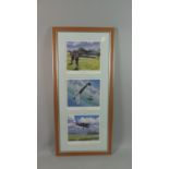 A Framed Triptych of RAF Prints, Limited Edition After Kieth Woodcock, Scramble, Combat, Return