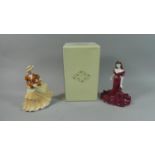 A Coalport Sentiment Special Occasion Figure, Ladies of Fashion Lorraine and One Box