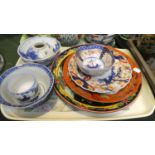 A Tray of Oriental Ceramics to Include Decorated Plates, Blue and White Wares etc