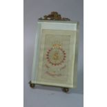An Easel Back Gilt Mounted Photo Frame Containing Silk Postcard, The Salvation Army, 21cm High