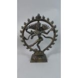A Hindu Bronze Figure of Shiva in Spoked Wheel, 32cm High High