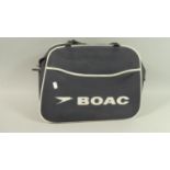 A Vintage BOAC Zip up Travel Bag, 40cm Wide