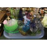 A Tray of Coloured Glassware