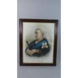 A Framed Print, Queen Victoria 1897, 63cm High