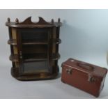 A Wall Mounting Display Case and a Vintage Case Containing Single Lawn Bowl
