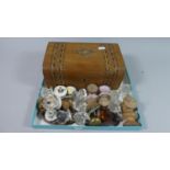 A Continental Banded Inlay Dome Topped Jewellery Box Together with a Collection of Cabinet Door