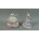 A Royal Worcester Splendour at Court Limited Edition Figure Together with a Coalport Olivia