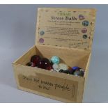 A Collection of Various Coloured Glass Marbles, Stone Eggs etc