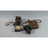 A Vintage Super Ikonta Camera in Unrelated Leather Case Together with a Zeiss Ikon Box-Tengor Camera