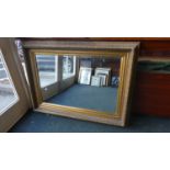 A Large Gilt Framed Rectangular Wall Mirror with Bevelled Glass, 117cm x 86cm