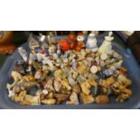 A Tray Containing Various Wade Whimsies and Other Animal and Figural Ornaments