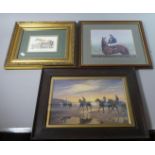A Collection of Three Framed Horse Prints