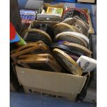 A Box Containing Various Vintage Tennis Rackets and Sporting Equipment