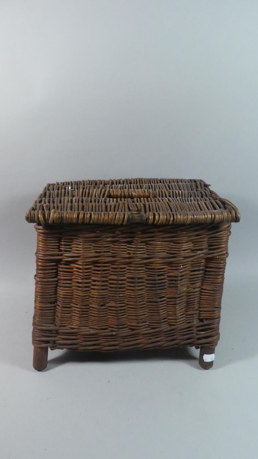 A Vintage Wicker Fishing Creel, 38cm Long