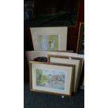 A Collection of Four Framed and Unframed Prints, Ducks and Dogs