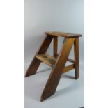 A Vintage Pine Two Step Library Ladder, 46cm High