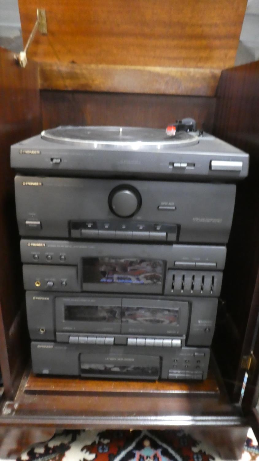 A Pioneer Stereo Stereo System in Mahogany Glazed Cabinet - Image 2 of 2