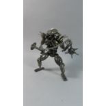 A Modern Metal Robot Figure Formed form Nuts, Bolts and Chains Etc 26cm High
