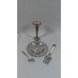 A Collection of Silver Plate and Silver to Include Ivory Handled Toasting Fork by Roberts and