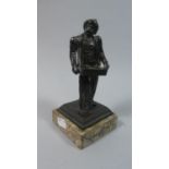 A Late 19th/Early 20th Century Bronze Figural Stand in the Form of Arabic Trader with Box, On Square