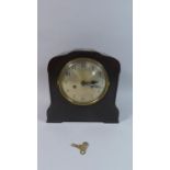 An Edwardian Walnut Framed Mantle Clock, 26cm Wide