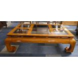 A Modern Burr Wood Chinese Style Coffee Table, 130cm x 86cm