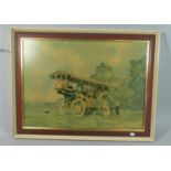 A Framed Coulson Steam Traction Engine Print, 64cm Wide