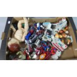 A Box of Vintage Toys and a Doll