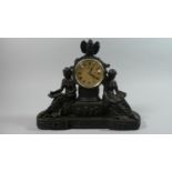 A Modern Resin Figural Mantel Clock, by Juliana with Battery Quartz Movement, 30cms Wide