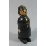 A Victorian Wooden Walking Policeman Toy, 13.5cms High