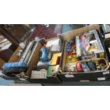 Three Boxes of Vintage Scalextric to include Racing Cars, Track, Accessories, Auto Start,